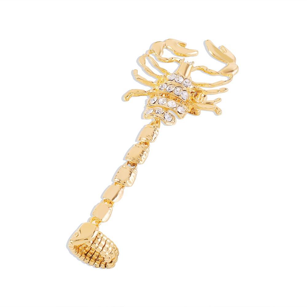 

Silver Scorpion Chain Ring Black Irregular Ring Hip Hop Vintage Gold Ring Girls золотий