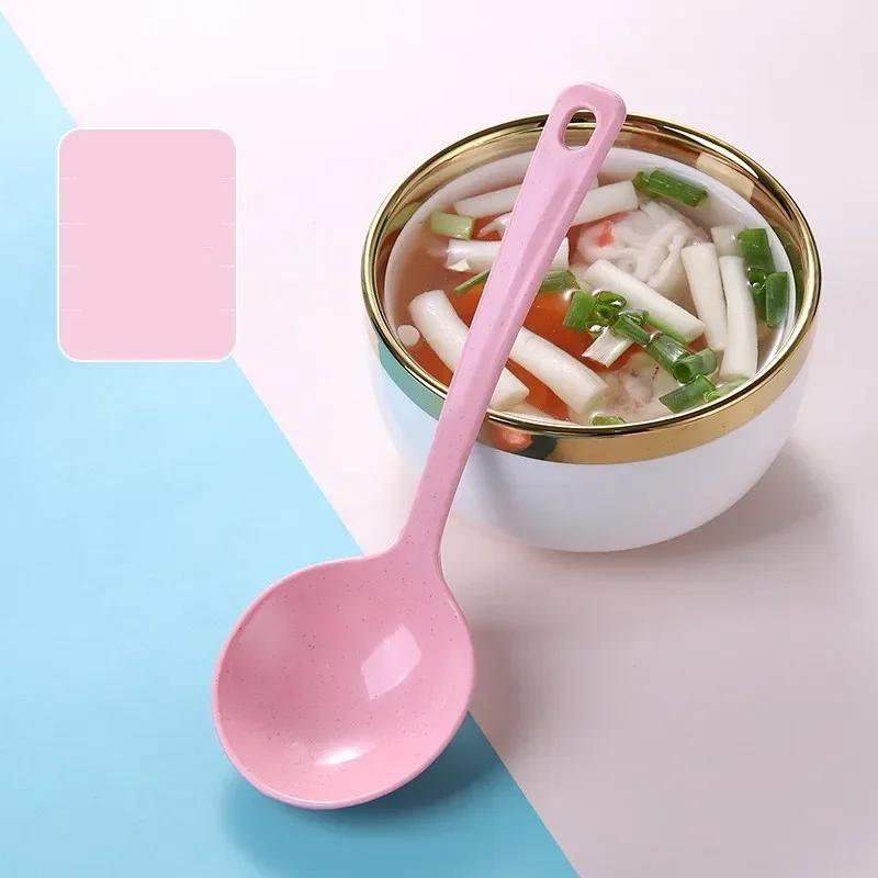 Xgnvpy Design pšeničného stébla Plastová polévková lžíce Velká polévková lžíce pro kuchyň Večeře Kaše Rýže Naběračka Nádobí