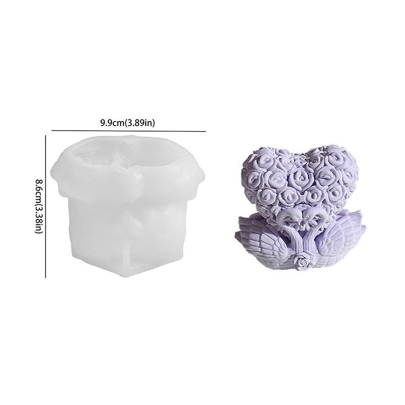 

Heart Silicone Mold Non Stick 3d Rose Candle Mold Silicone Candle Mold Rubber For Candle Making Resin Crafts Chocolate белый