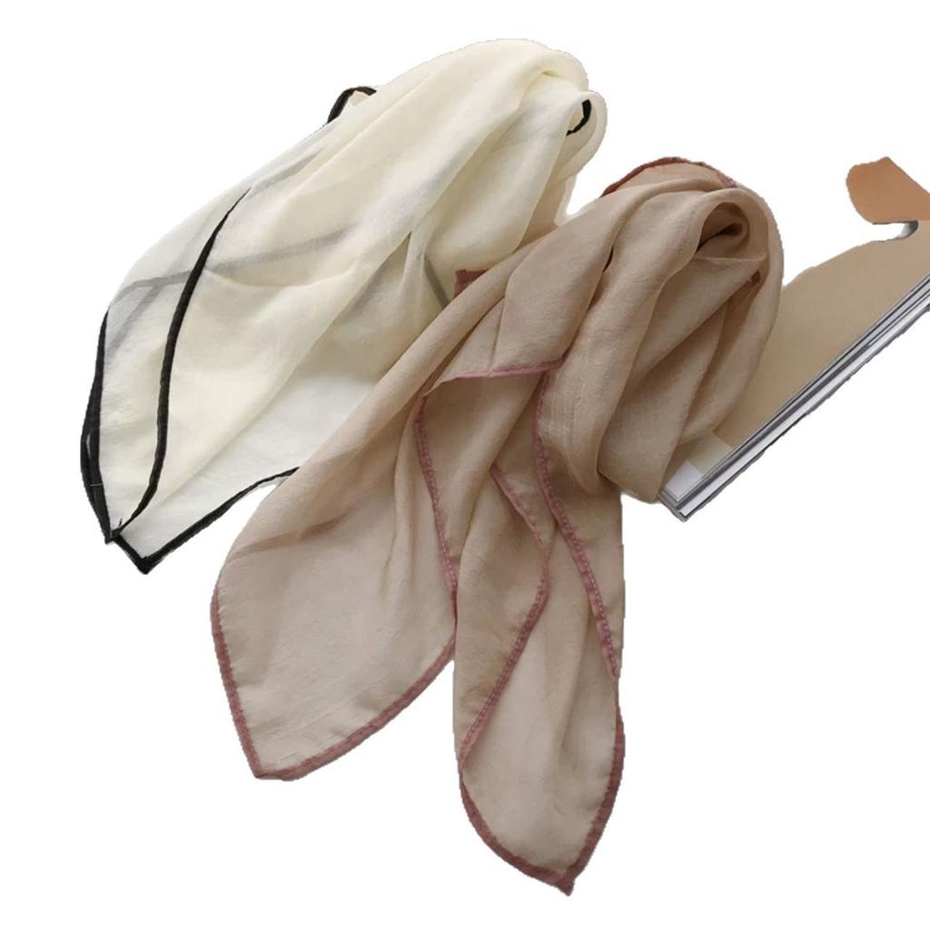 Solid Color Square Scarf Women's Scarf Versatile Decorative Scarf Thin Hair Scarf