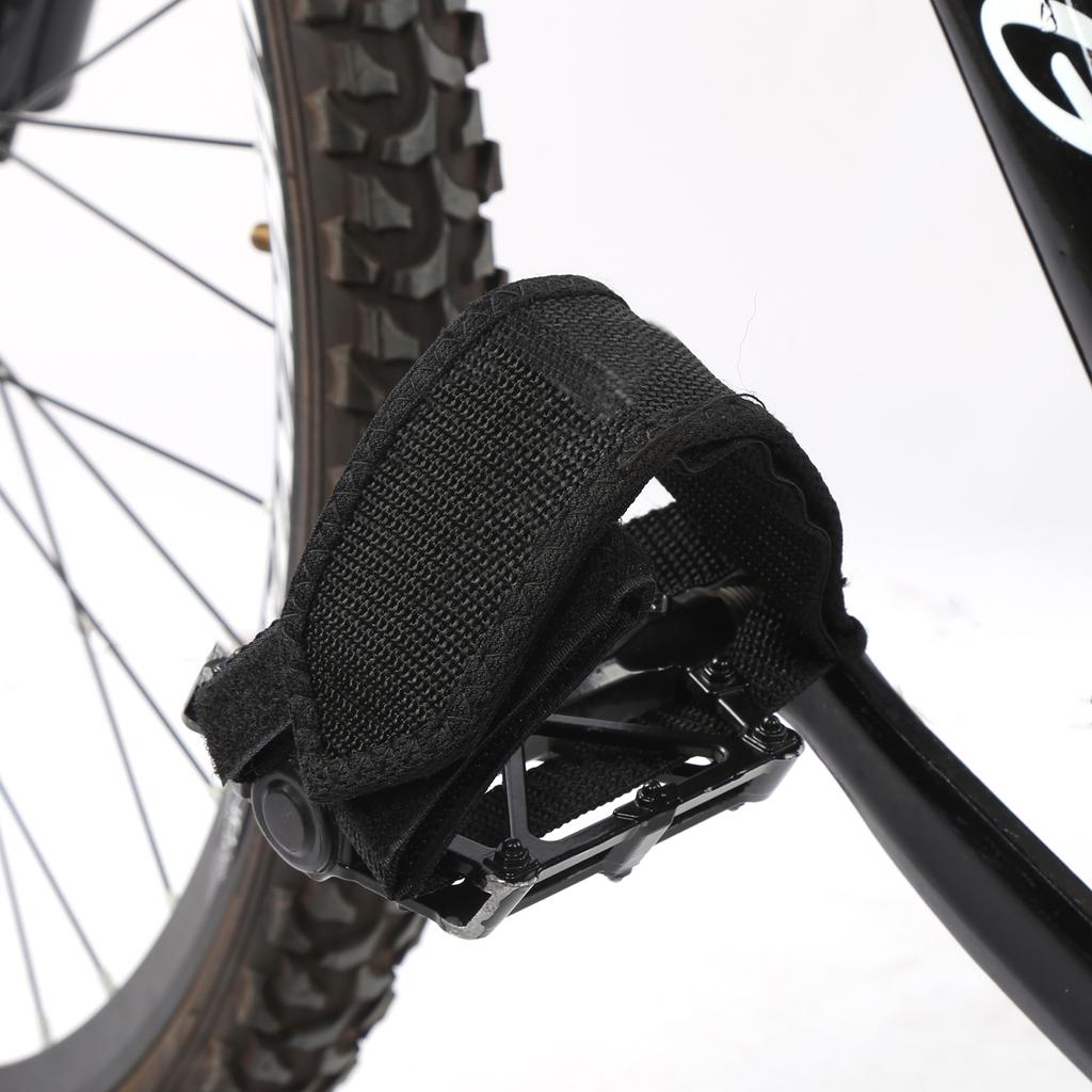 1Pair Canvas Bicycle Pedal Straps Toe Foot Cover Clip Belt Double Hook and Loop Fasteners