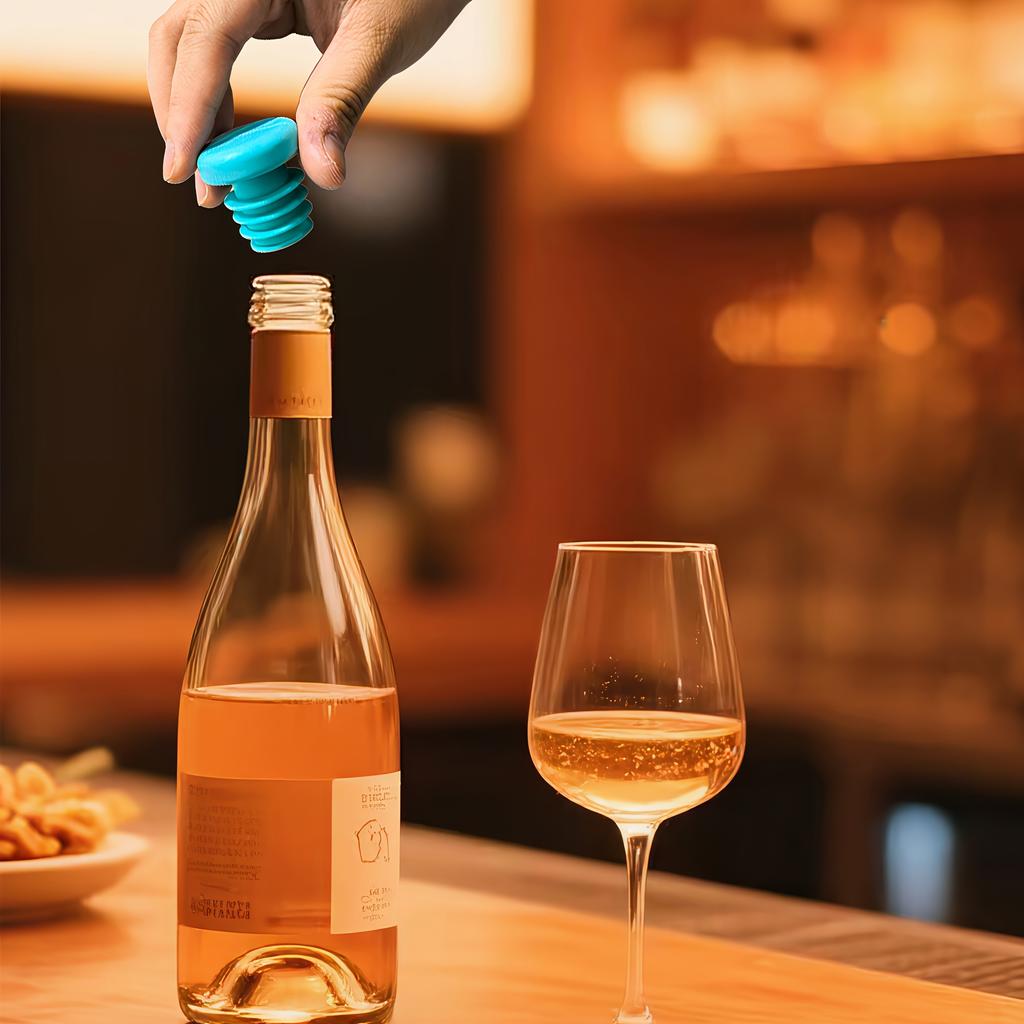 Colored Rubber Wine Bottle Stopper New Threaded Silicone Bottle Stopper for Oil and Wine Bottles 5 Colors Available 5