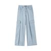 LAP Denim-Like Big Cargo Wide Pants Aq2Dp565