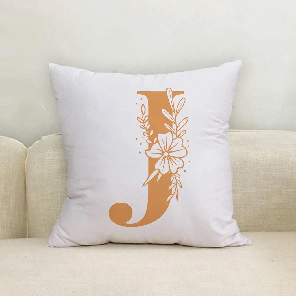 Decoração para casa Planta Alfabeto ABC Padrão Sofá Travesseiro Capa Moda Mulheres Almofada