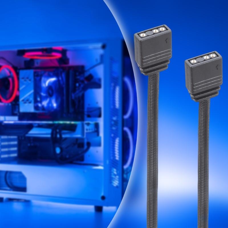 ARGB Splitter Extension Cable 30cm/60cm For ARGB Fans And LED Strips Compatibles 3 Pin Female Connectors