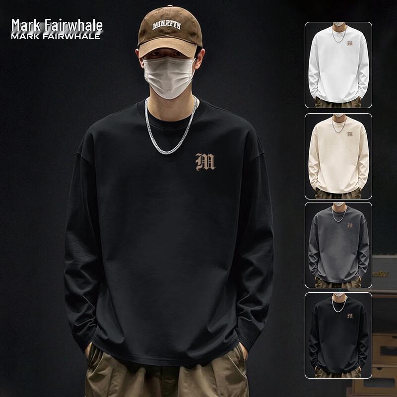 Mark Fairwhale Men's Loose Fit Cotton Long-Sleeve T-Shirt