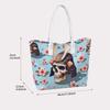Japanese Samurai Skull Cherry Blossom Casual Tote Bag for Daily Use 