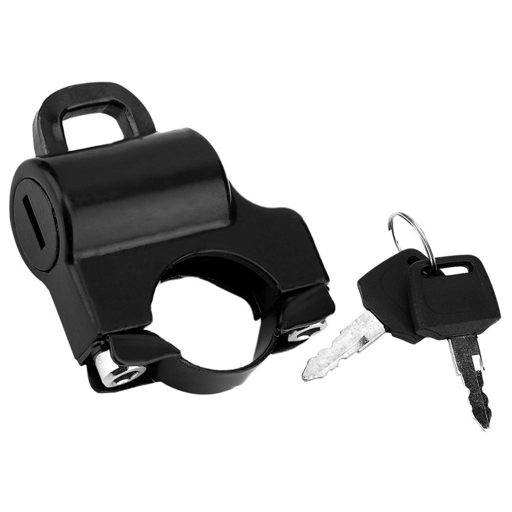22mm Handlebars Universal Motorcycle Helmet Security Lock Padlock with 2 Keys (Black)
