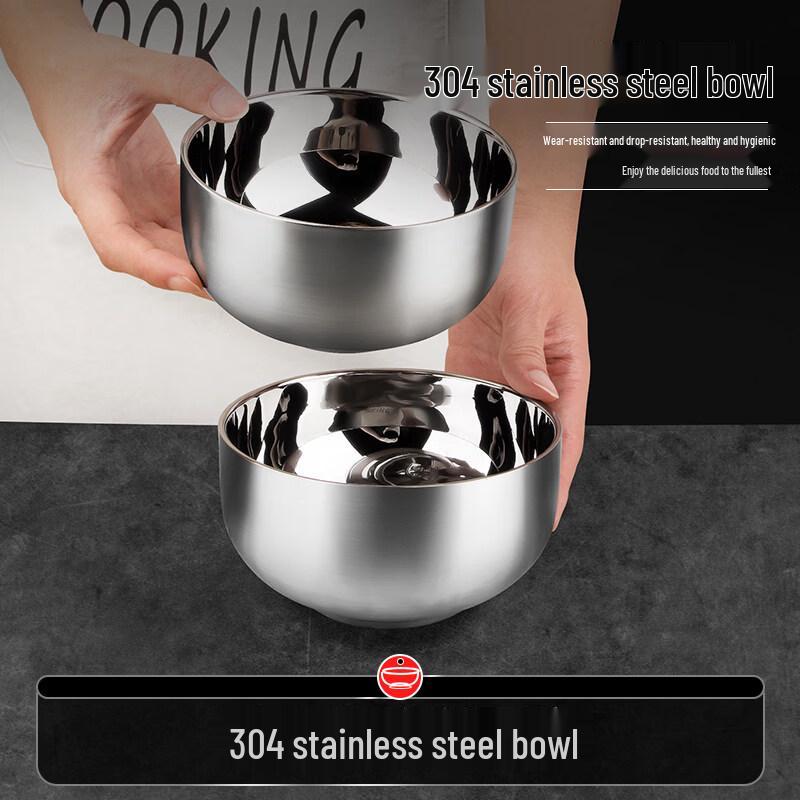 304 Stainless Steel Korean Style Double-Layer Insulated Bowl