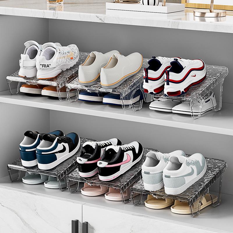Double-Layer Minimalist Shoe Rack - Foldable, Space-Saving Storage Shelf for Shoes