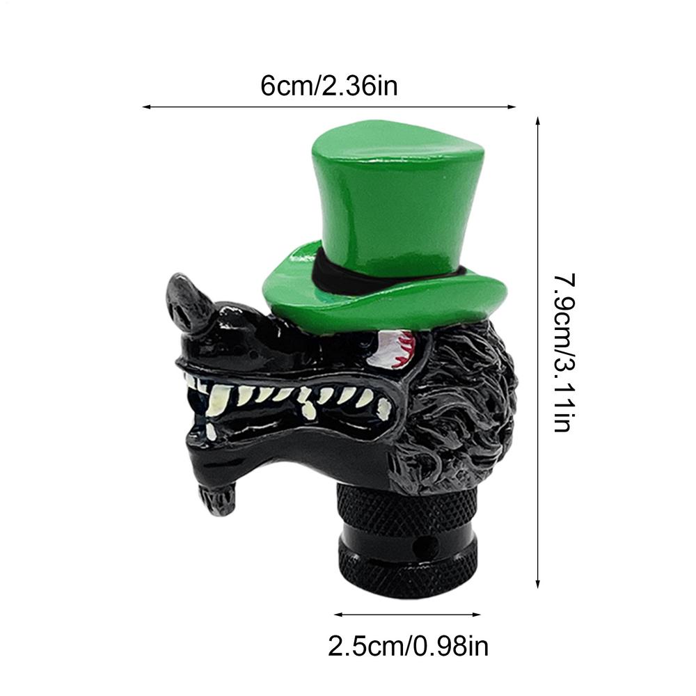 Gear Shift Head Acrylic Alloy Wolf Shape Cars Shifter Knob Ergonomic Decorative Sturdy Gear Shift Accessories For Car Auto Truck зелёный