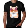 Fox With Flowercrown Watercolour Painting Tshirt Halloween Casual Tshirt