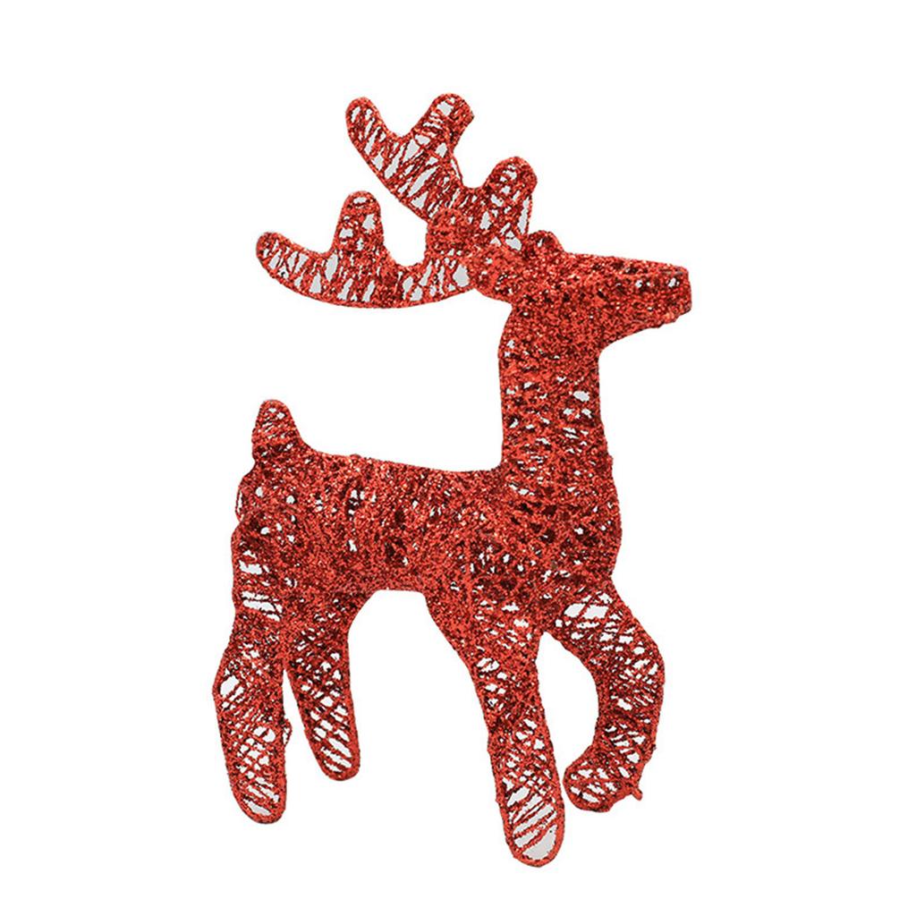 Metal Rattan Reindeer Ornament Xmas Tree Scene Decor Props for Outdoor Craft