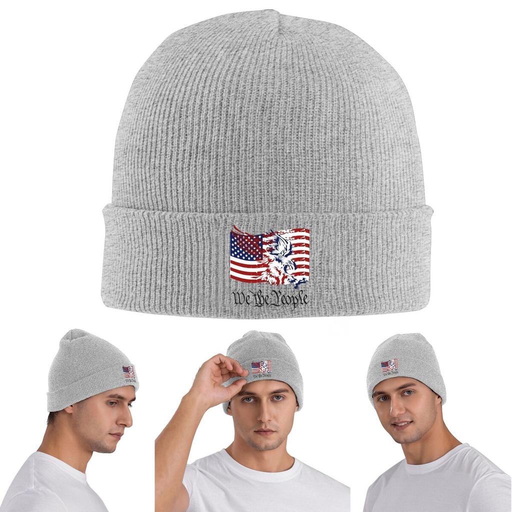 American Eagle Print Warm Knitted Cap Winter Knit Bonnet Hat Skullies Beanies Hip Hop Caps for Unisex