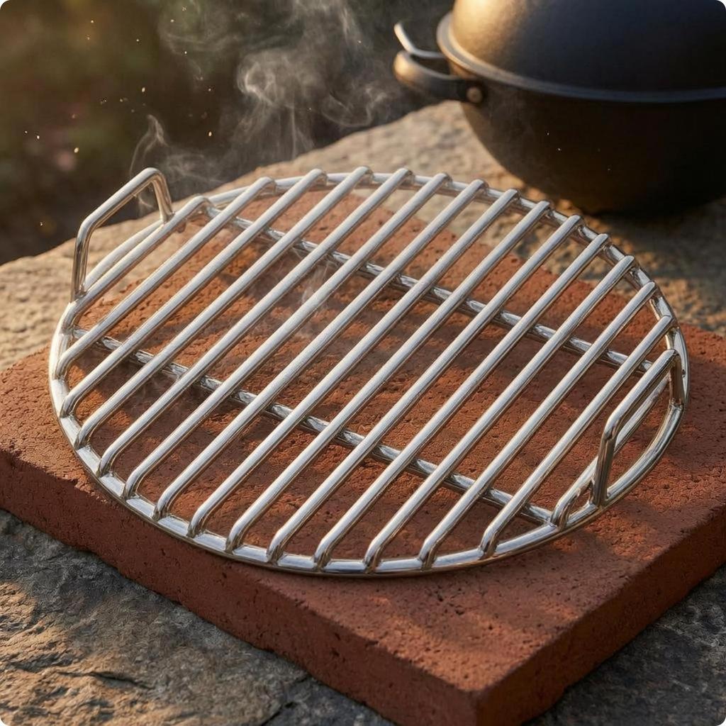 Rejilla de Acero Inoxidable para Parrilla de Barras Rectas Acabado Pulido Circular