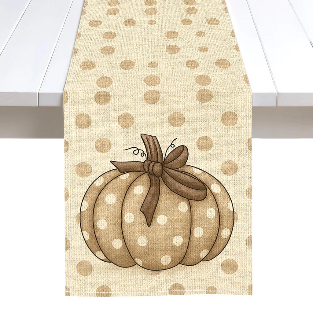 Herbst-Heilungs-Thema Kürbis-Illustration Tischläufer Hochzeitsdekoration Langlebige Küchen-Esstischläufer Partyzubehör