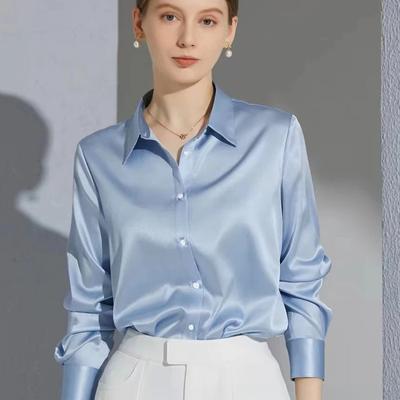 Spring and Summer Simple Temperament Loose Office Shirts for Women Fashion Long Sleeve Plus Size Casual Blouses Women Solid Slim Fit Ladies Tops 26193