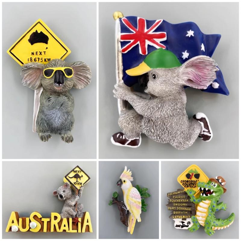 Australia Fridge Stickers Phillip Island Travel Souvenirs Parrot Kangroo Kaola Fridge Magnets Home Decoration Wedding Gifts