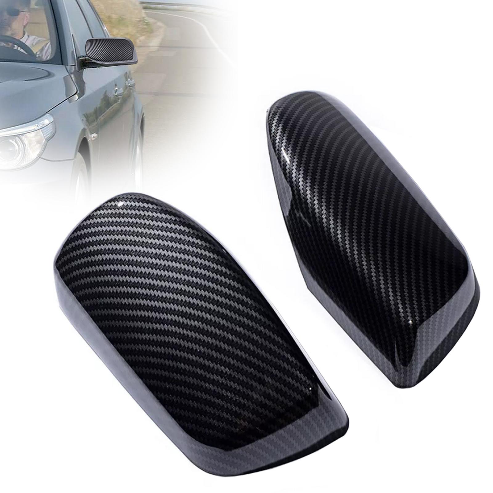 2Pcs Real Carbon Fiber Side Mirror Cover For BMW E60 2004-2007