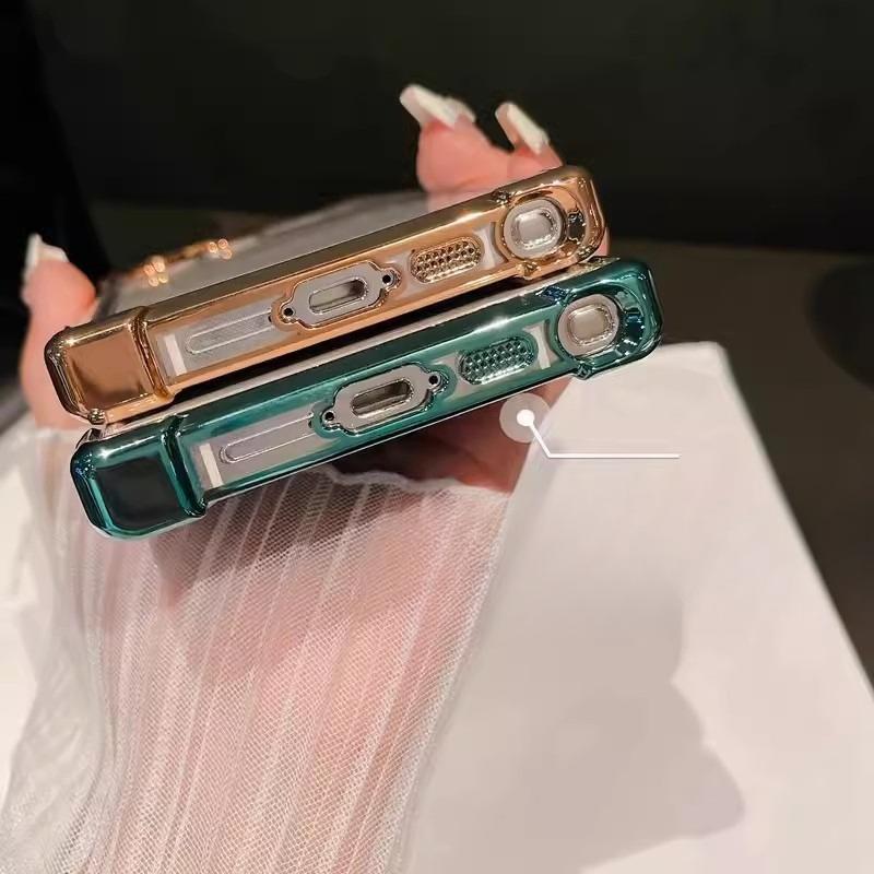 Electroplating Four Corner Airbags Suitable for Samsung S24 Ultra Mobile Phone Case S25 Lens Film Anti Fall Protection Case NOTE10