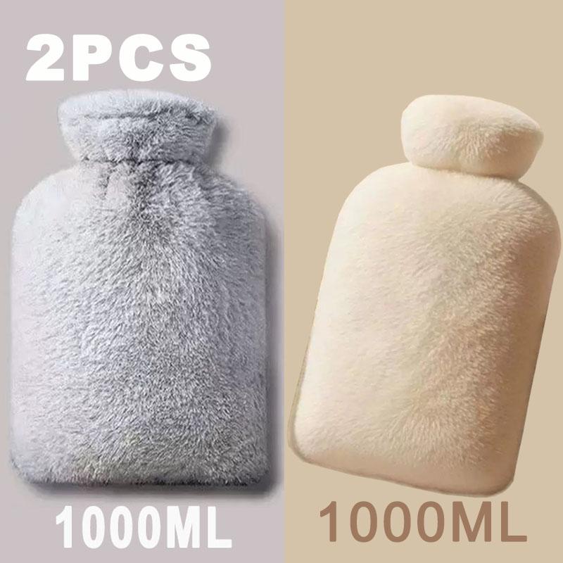 1/2PCS1000ML Soft Hand Warmer Hot Water Bag Bottles Removable Washable Foot Warmer with Cloth Cover Explosion-Proof Girl Winter