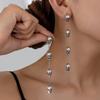 1pair Exaggerated European&American Style Long Tassel Skull Dangle Earrings For Women, Halloween