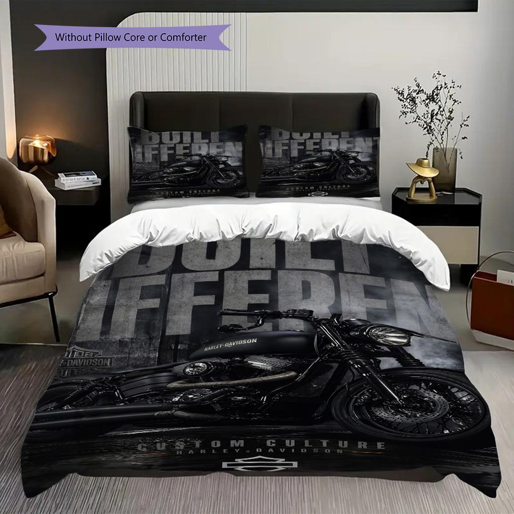 Elegante Biancheria da Letto Personalizzata per la Cultura delle Moto(1 * copripiumino + 2 * federa, senza nucleo) Set biancheria da letto Regalo di Natale per compleanno Morbido e confortevole