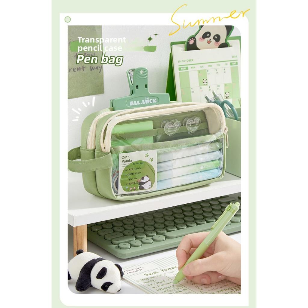 Trousse à crayons transparente de grande capacité pour filles, élèves de l'école élémentaire, sac à fournitures simple pour élèves du primaire et du secondaire