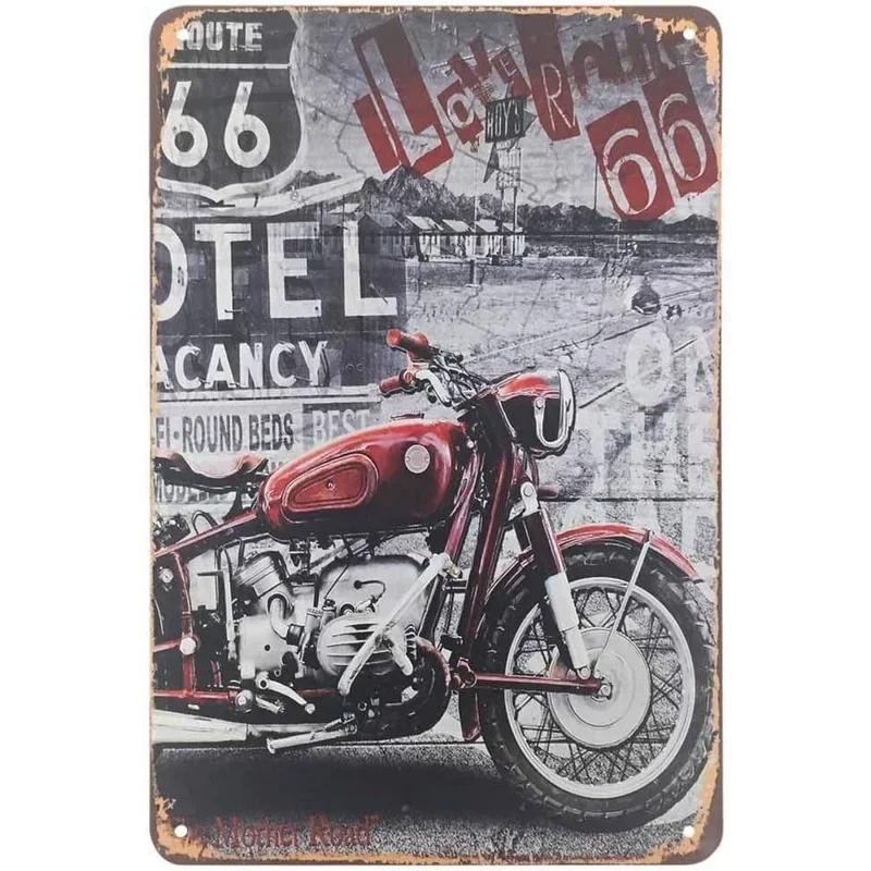 Vintage Historic Old Rout66 Tin Sign Metal Poster Wall Decor For Bar Restaurants Garage Workshop Cafe Club Plaque Man Cave Wall