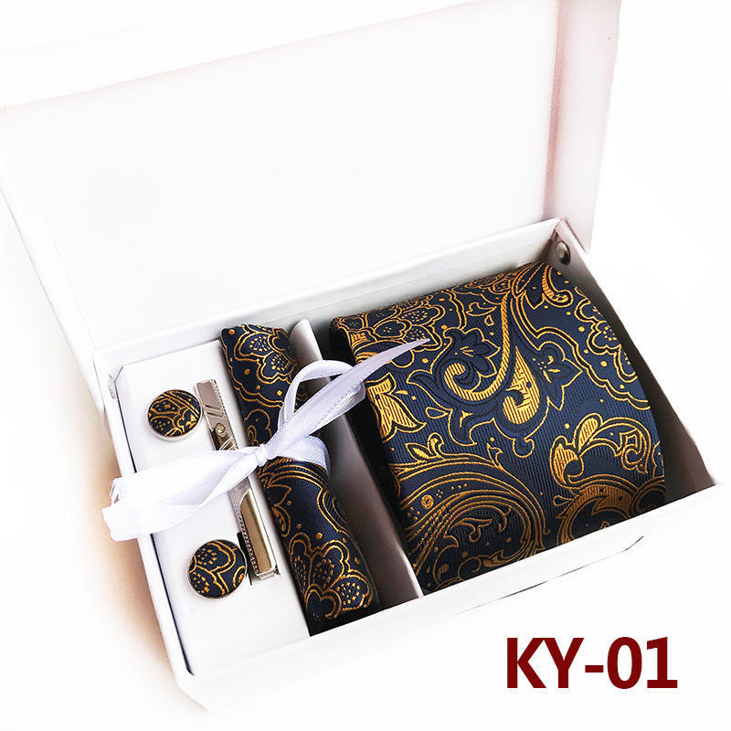 Source Supply Tie Gift Box 6-Piece Set Paisley Tie Wedding Gift Box Tie Set