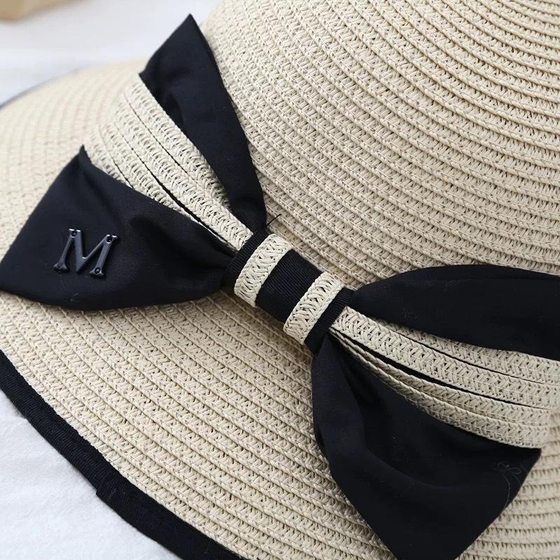 Korean version of trendy women's summer beach resort beach hat sun hat foldable sunscreen sunshade bucket hat straw hat