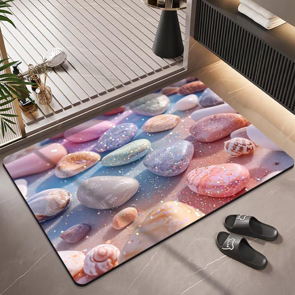 3D Expansion Wind Three-dimensional Diatom Mud Bathroom Floor Mat Absorbent Toilet Door Mat Home Non-slip Foot Mat