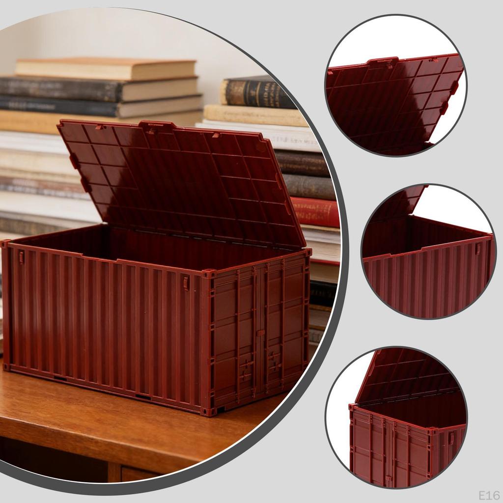 Mini Desktop Storage Box Shaped Like A Container, Large Capacity, Practical And Unique, with