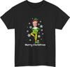 Personalised Elf Face Merry Christmas 100% Cotton T-shirt Mens Tees Top | Funny Santa Snowflake Tee Top