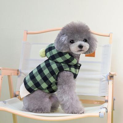 Plaid Dog Hoodie Sweater Two-legged Winter Pet Sweater with Hood Warm Winter Dog Coat Pet Clothes for Small Dogs Cat
