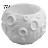 Minimalist Desk Ornament 3D Printed Lunar Flowerpot for Succulents, Creative Moon Surface Planter Space Theme Decor Desktop Decor, Plant Pot
