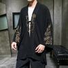 Mode Kostüm Stickerei Hanfu Herren Chinesischen Stil Robe Strickjacke Jacke Übergroßen Kimono Alten Mantel Männlich