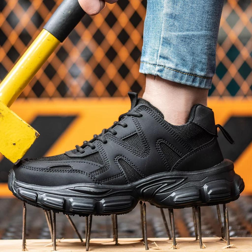 Women Safety Shoes Anti-smash Anti-puncture Work Shoes Breathable Lightweight Work Sneakers Indestructible Women Shoes Boots