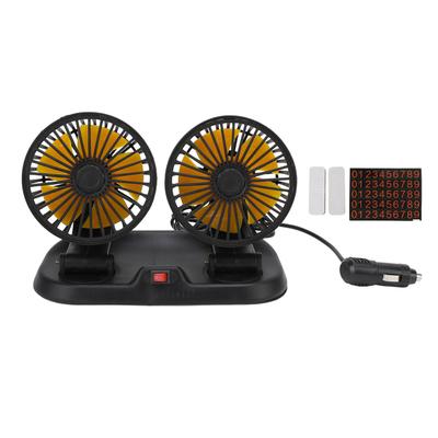 Car Fan Double Headed 360 Degree Adjustable 2 Speed Switch Powerful Electric Air Circulation Fan