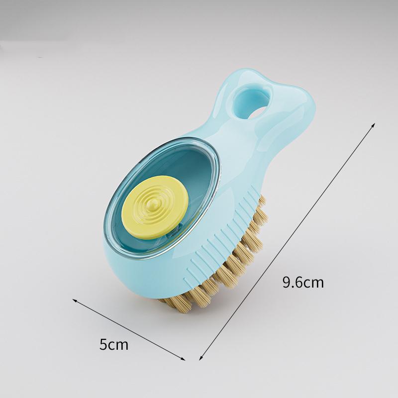 Kitchen Liquid Filling Cleaning Brush Set, Press-Type Liquid Dispensing Pot Brush, Bowl Sink Brush & Soft Fur Shoe Brush
