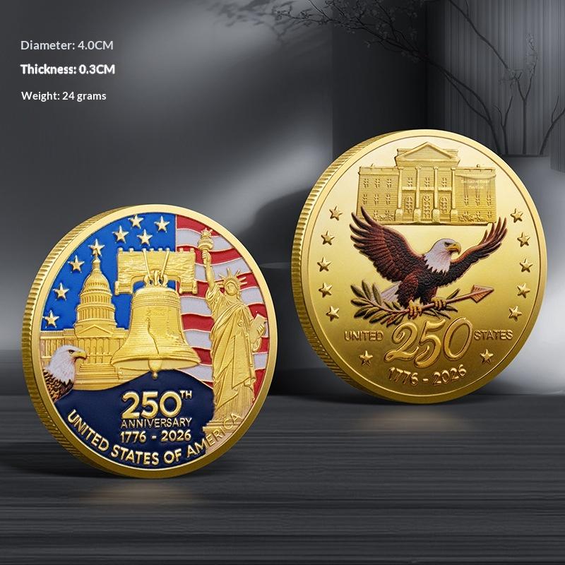Usa Moneta Commemorativa del 250° Anniversario 1776-2026 Aquila Americana Moneta Souvenir Artigianato Metallico Emblema