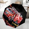 Feuerwehrauto Thema Automatischer Regenschirm, Leicht & Tragbar, 8 Speichen, Perfekt für Reisen im Freien, Geburtstage, Weihnachten, Geschenke.
