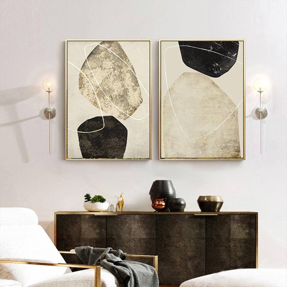 Nordic Abstract Art Geometric Shape Texture Line  Decorative Painting Poster Wall Art Canvas Print Painting Wall Pictures No Frame