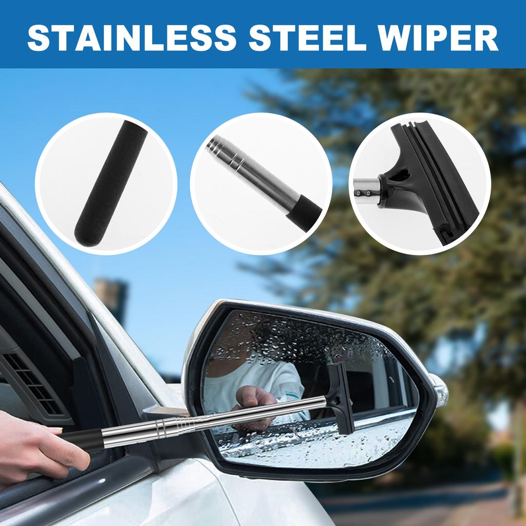 SEAMETAL Auto Teleskopischer Rückspiegel Abzieher Tragbarer Regnerischer Glasfenster Handwischer Auto Seitenspiegel Reinigungswerkzeug