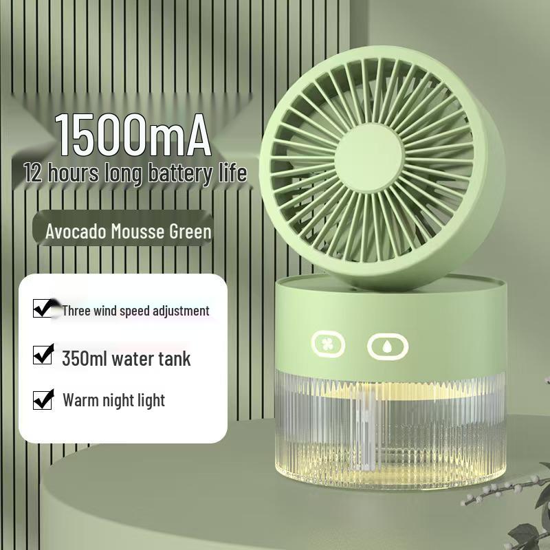 

Portable Desktop Spray Fan with Humidification - Ideal for Office, Dorm, and Gifts Plug-in