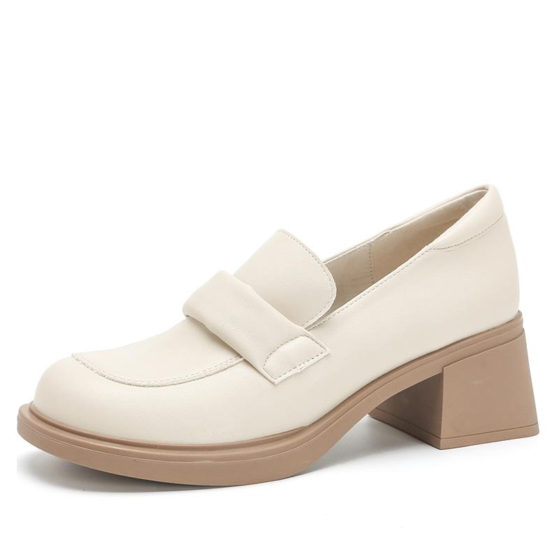 Women's Low Heels Platform Loafers Shoes Casual Comfort Chunky Block Heel Square Toe Pumps Non-Slip Party Office Work Dressy Pumps Shoes for Women