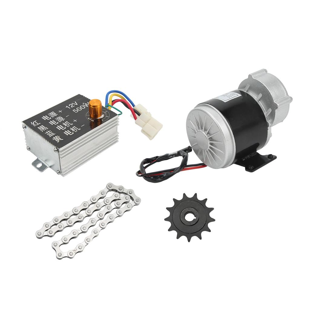 12V 350W Getriebemotor 12V 500W Bürstenregler 13Z Ritzel 38 Glieder Kettensatz für Elektrofahrräder Dreiräder