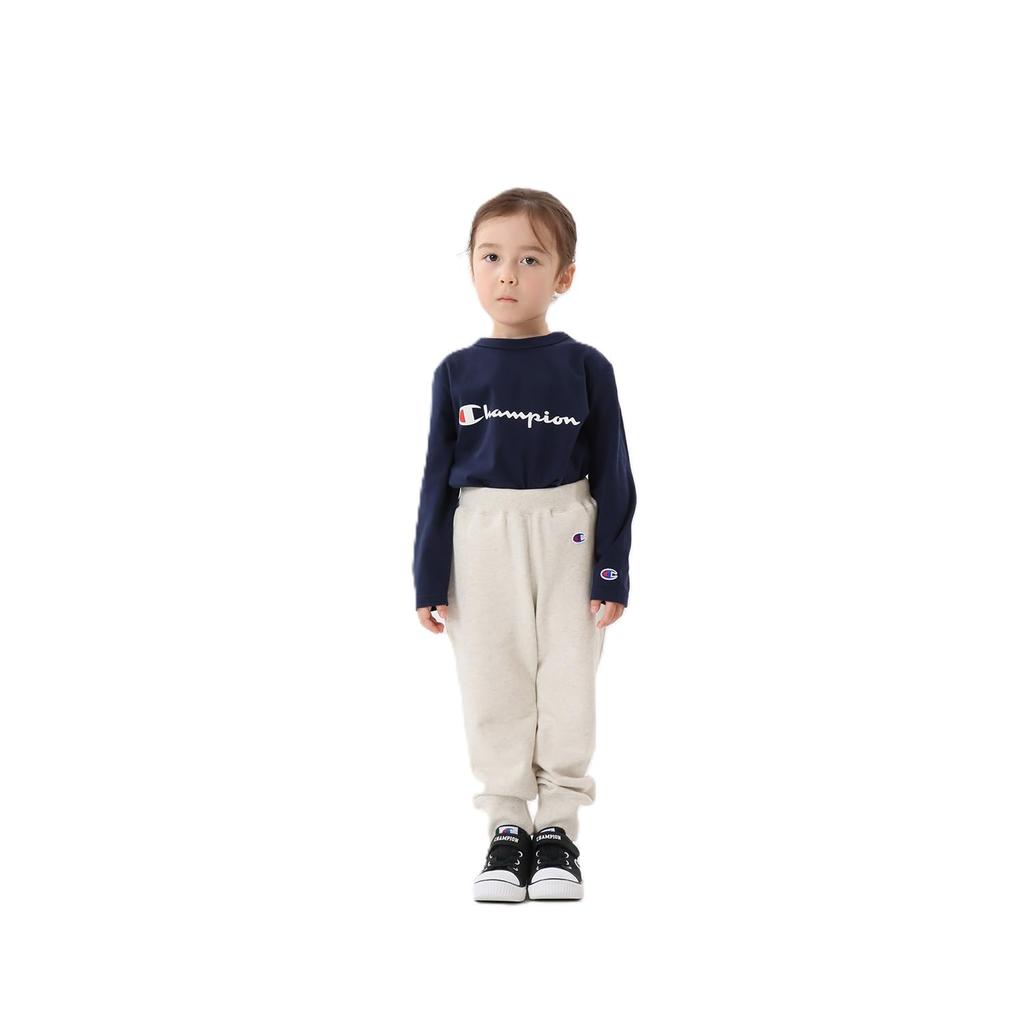 Champion French COTTON One Point 160 Kids' Pants, 100% Cotton, Terry, USA, Logo, Embroidered, Sweatpants, Basic, CK-Y201, Oatmeal,