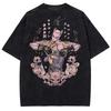 JoJo's Bizarre Adventure Kira's Stand Camiseta Vintage Feminina Masculina Street Algodão Lavado Camiseta Masculina Tops Roupas