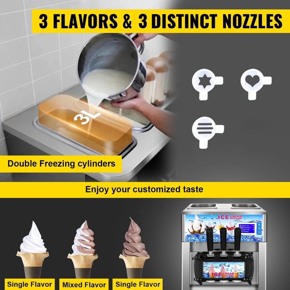 Commercial Ice Cream Machine 18L/H 1200W Countertop Soft Serve Maker